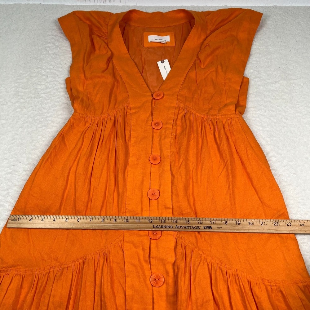 NWT Anthropologie The Renee Midi Dress Small Button Front Flutter Sleeve $168‎ - Picture 8 of 10